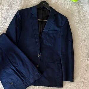 J. Crew Ludlow Navy Blue Cotton Suit Jacket and Pants